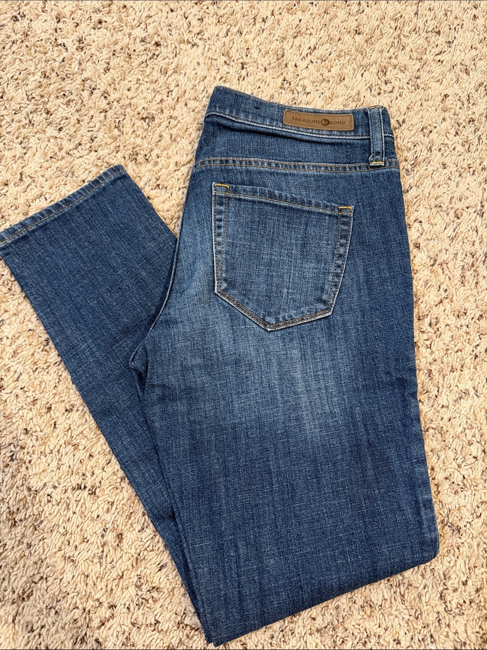 Treasure & Bond Dark Blue Slim Straight Jeans